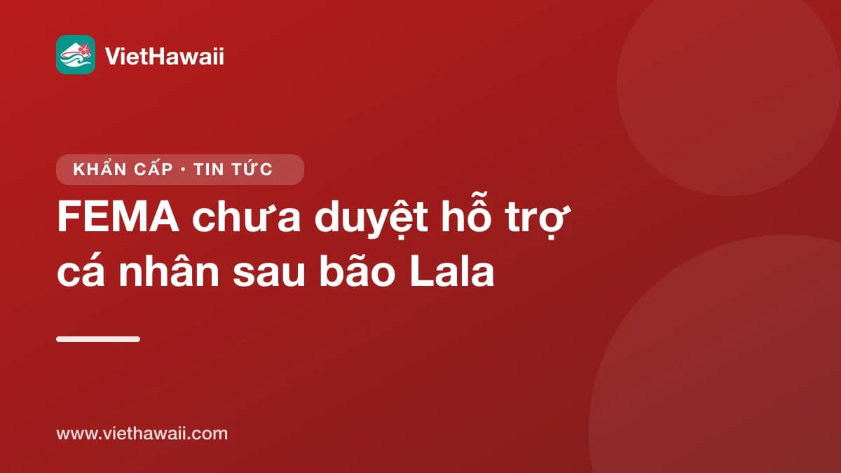 FEMA chưa duyệt hỗ trợ cá nhân sau bão Lala và Lowell, nhà bị hư hại nên giữ giấy tờ