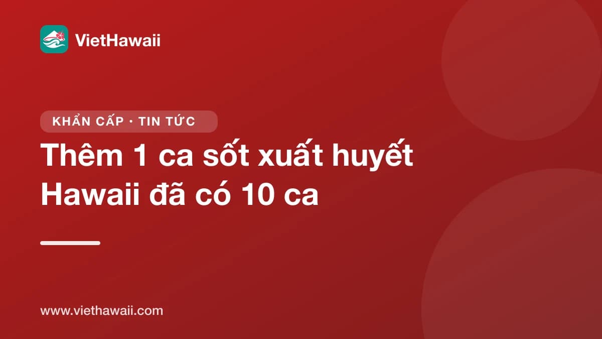 Thêm một ca sốt xuất huyết ở Maui, Hawaii năm nay đã có 10 ca