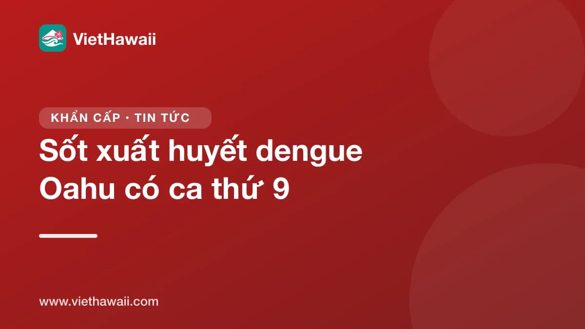 Oahu có thêm ca sốt xuất huyết dengue, năm nay Hawaii đã có 9 ca